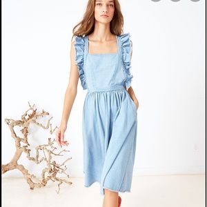 Ulla Johnson Ruth Pinafore Denim Dress